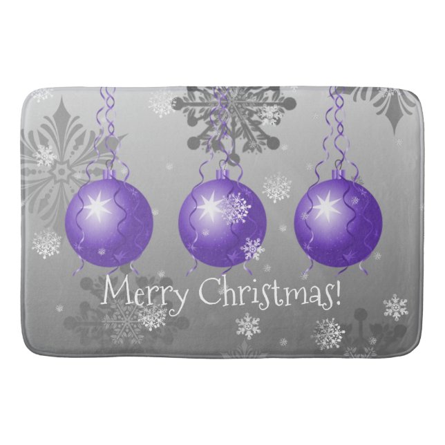 Tapis De Bain Mat de bain d'ornement de Noël mauve fantaisie (Devant)