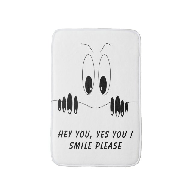 Tapis De Bain Mat de bain drôle avec yeux de curiosité - Smile (Devant (Vertical))