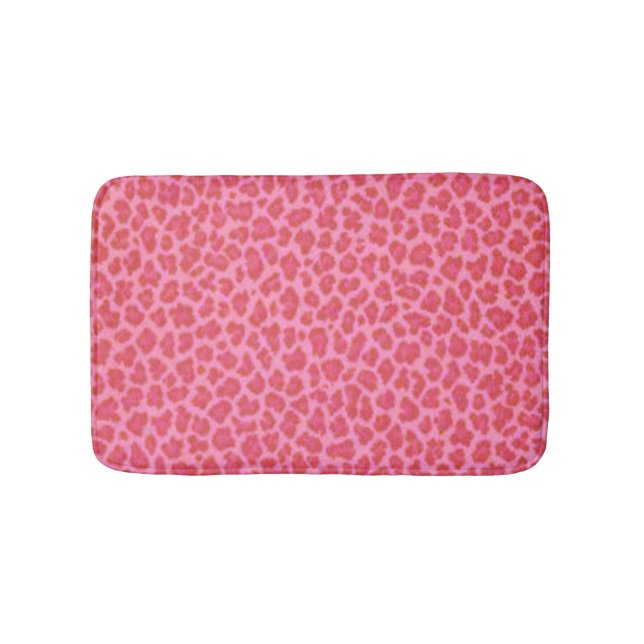 Tapis De Bain Mat de bain Empreinte de léopard rose (Devant)