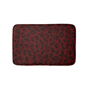 Tapis De Bain Mat de bain Empreinte de léopard rouge