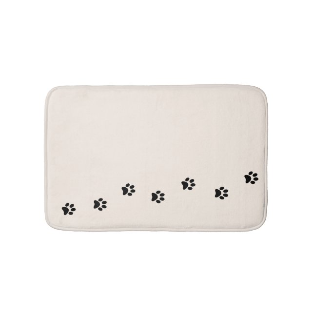 Tapis De Bain Mat de bain en ivoire Empreinte de patte de Kitty  (Devant)