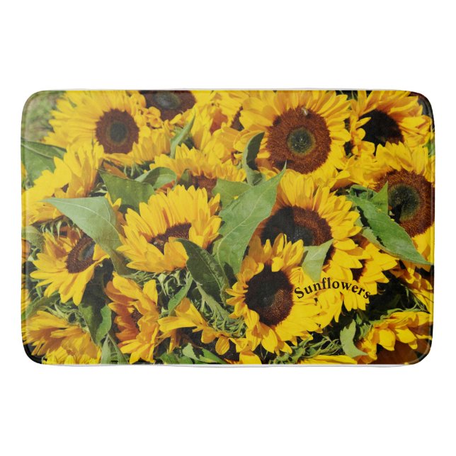 Tapis De Bain Mat de bain en mousse en mémoire de tournesol jaun (Devant)