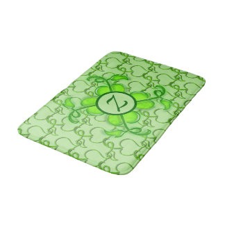 Tapis De Bain Mat de bain - Feuilles ivoire avec Monogramme