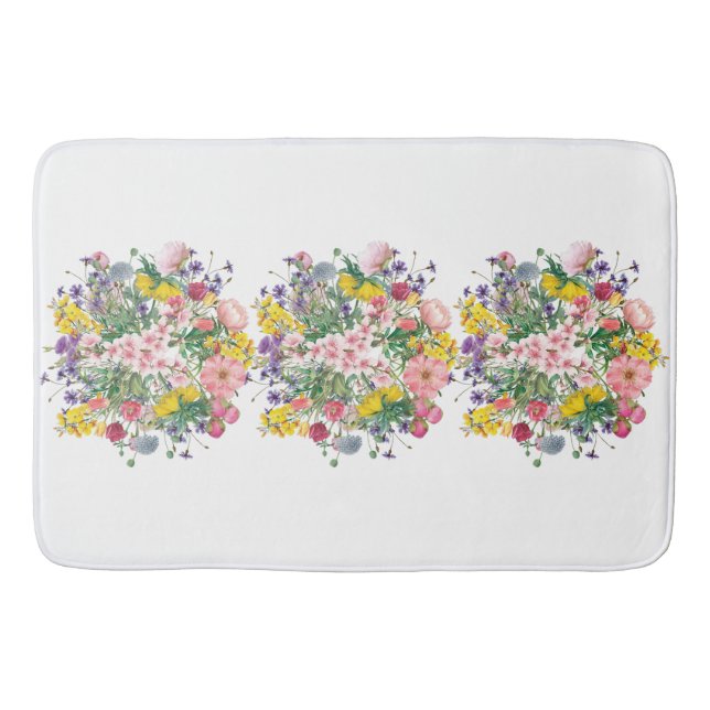 Tapis De Bain Mat de bain fleur sauvage aquarelle (Devant)