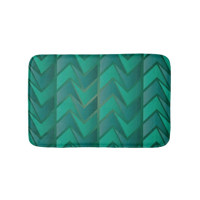 Tapis De Bain Mat de bain géométrique turquoise (Devant)