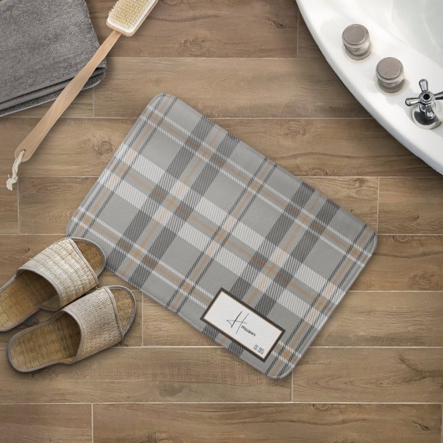 Tapis De Bain Mat de bain gris Cloud Plaid moderne (Créateur téléchargé)
