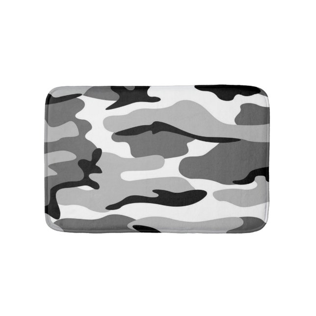 Tapis De Bain Mat De Bain Gris Et Noir De Camouflage (Devant)