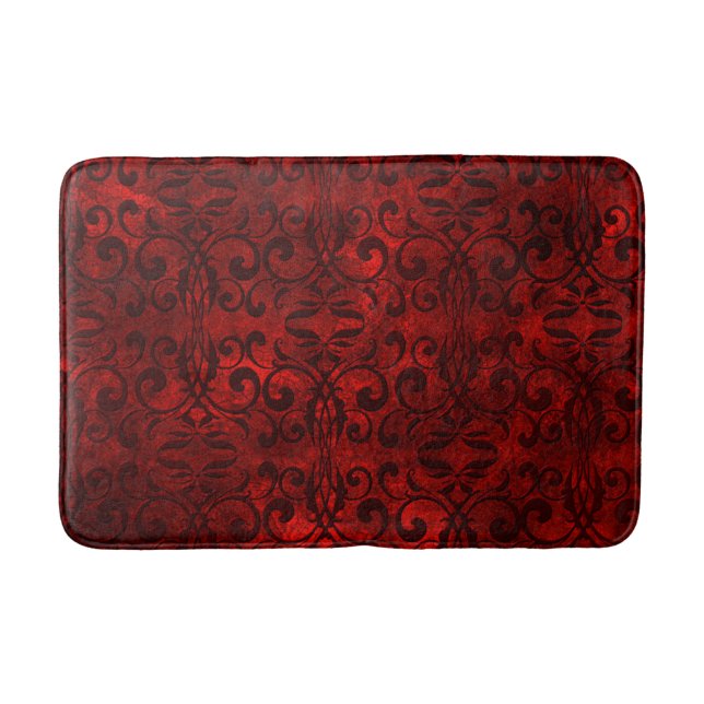 Tapis De Bain Mat de bain/Grunge rouge et noir (Devant)