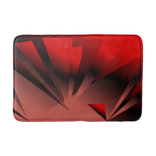 Tapis De Bain Mat de bain moderne rouge et noir (Devant)