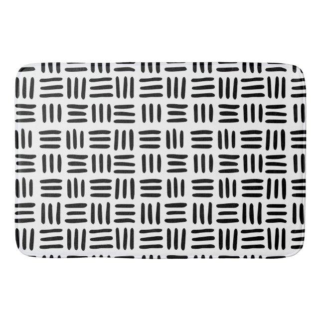 Tapis De Bain Mat de bain monochromatique noir et blanc en panie (Devant)
