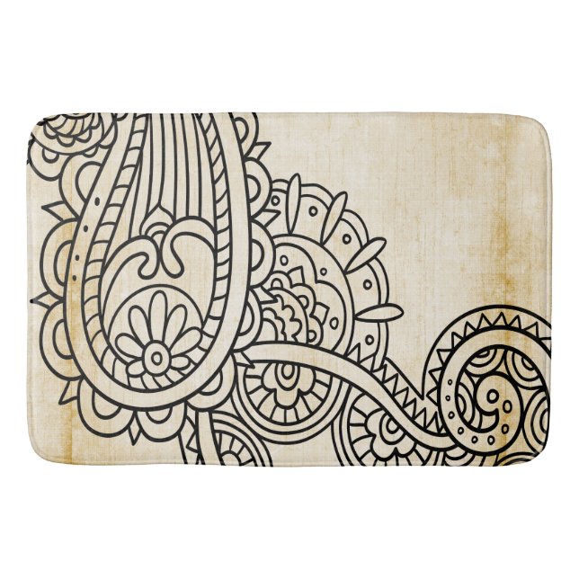 Tapis De Bain Mat de bain Motif Mehndi Beige (Devant)