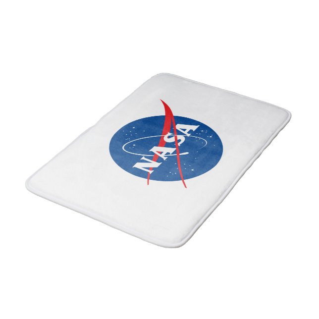 Tapis De Bain Mat de bain moyen Iconique de la NASA (blanc fusée (Angle)