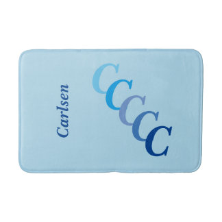 Tapis De Bain Mat de bain - Nom bleu et initiales