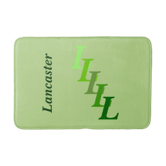 Tapis De Bain Mat de bain - Nom vert et initiales