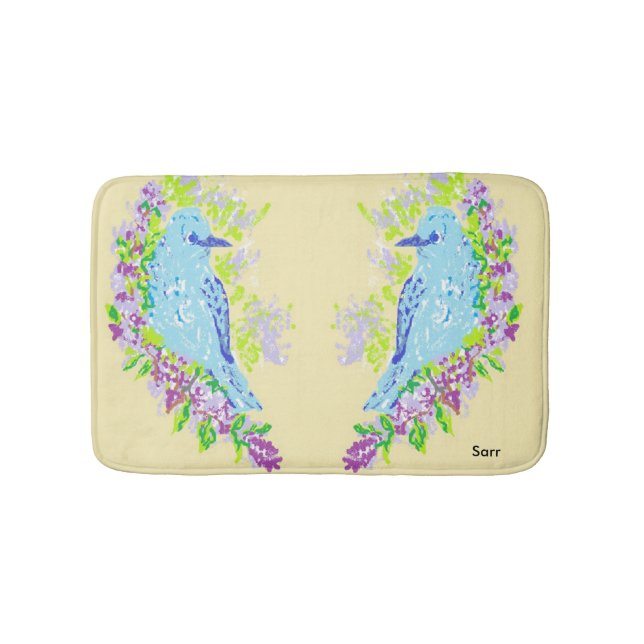 Tapis De Bain Mat de bain / Oiseaux bleus (Devant)