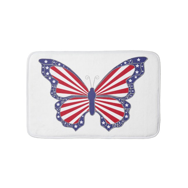 Tapis De Bain Mat de bain papillon patriotique (Devant)