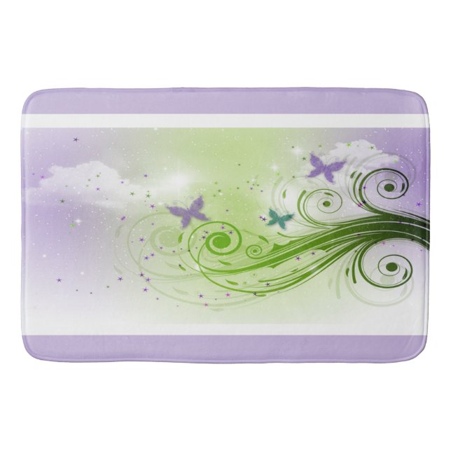 Tapis De Bain Mat de bain/papillons, torrents et nuages (Devant)