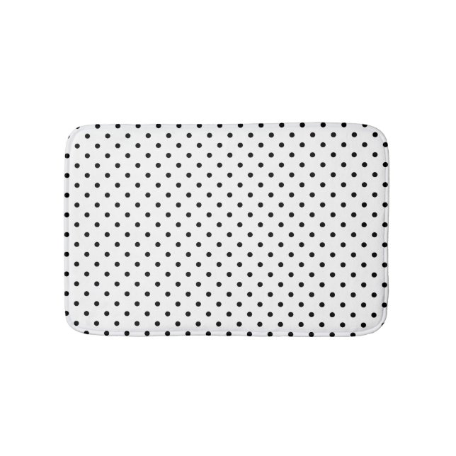 Tapis De Bain Mat de bain Pois blanc/noir (Devant)