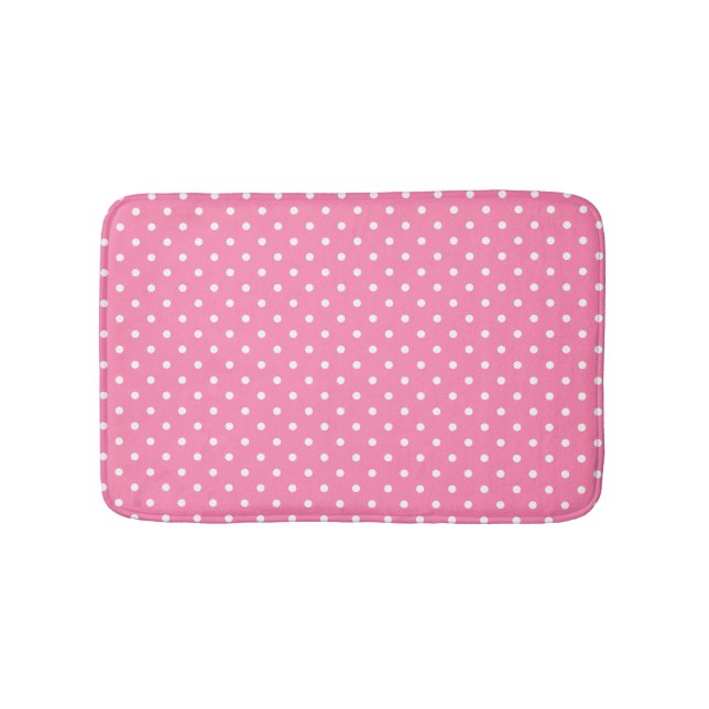 Tapis De Bain Mat de bain Pois rose (Devant)