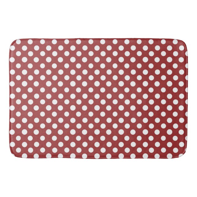 Tapis De Bain Mat de bain/Pois rouges et blancs (Devant)