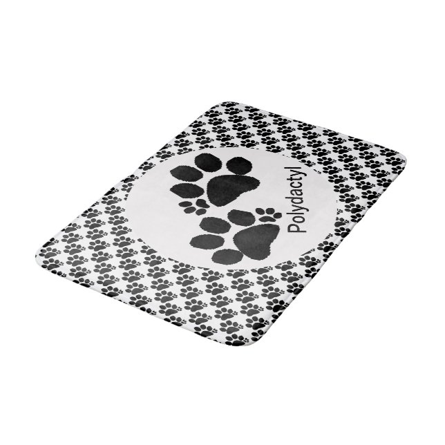 Tapis De Bain Mat de bain - Polydactyl Empreintes de pattes (Angle)