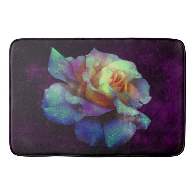 Tapis De Bain Mat de bain Rose Turquoise baisé violet (Devant)
