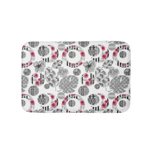 Tapis De Bain Mat de bain, Rouge et Noir, Quilage, Patchwork