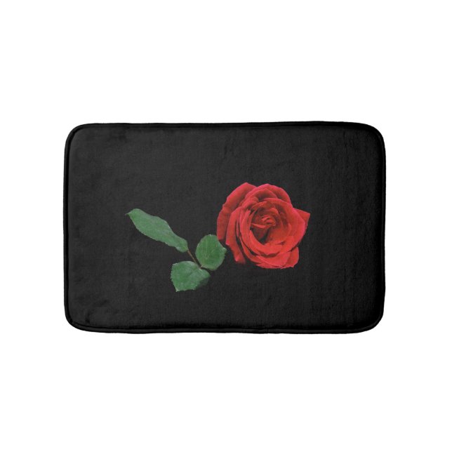 Tapis De Bain Mat de bain simple à fleurs de rose rouge (Devant)