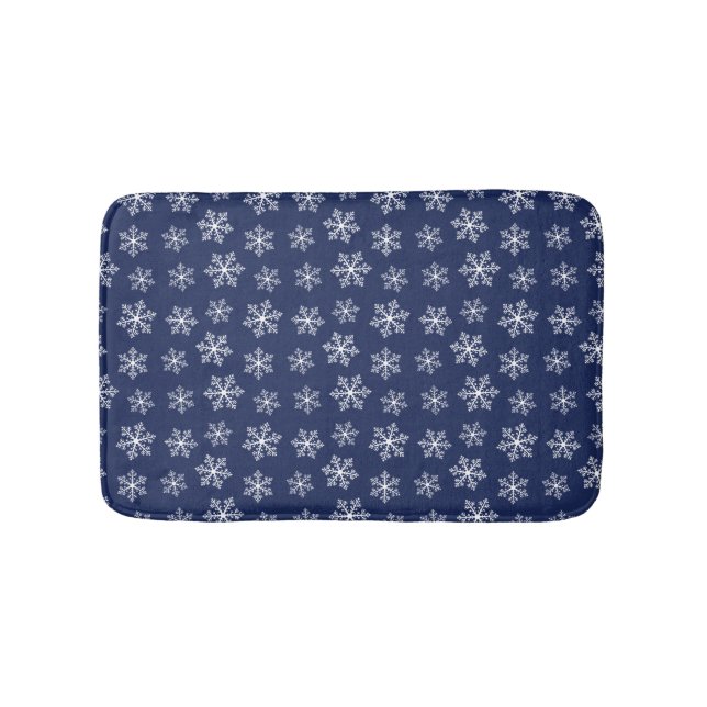 Tapis De Bain Mat de bain Snowflake de la Marine (Devant)
