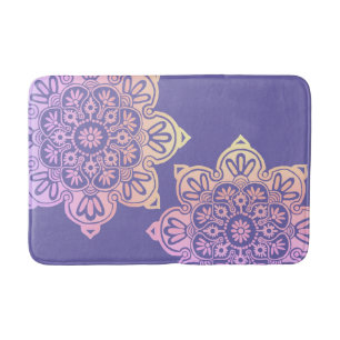 Tapis De Bain Mat de bain sur Purple avec de grands médaillons B