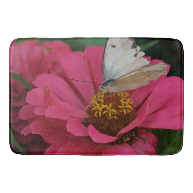 Tapis De Bain Mat/Fleurs de bain et papillon (Devant)