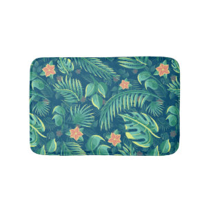 Tapis De Bain Mat Motif de bain de Foilage Tropical