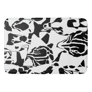 Tapis De Bain Mat noir et blanc Abstrait