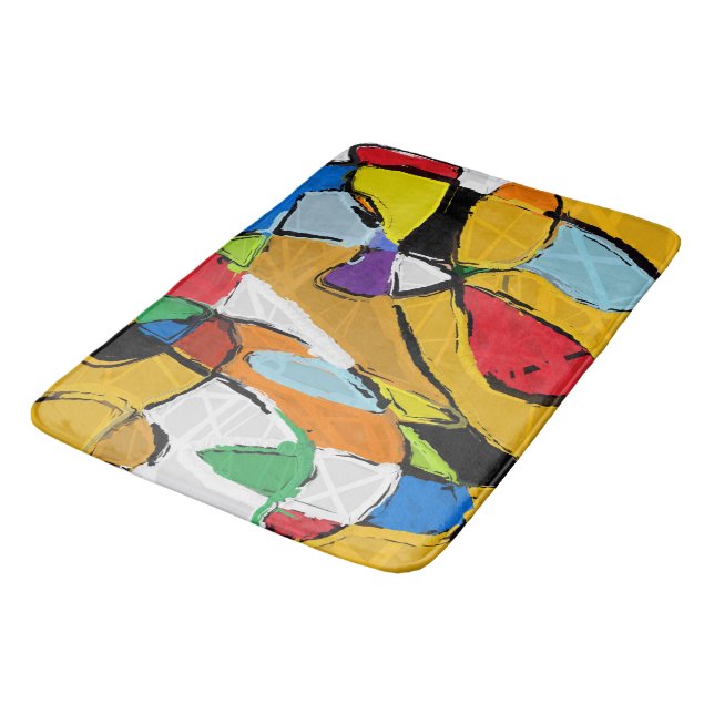 Tapis De Bain Matelas Abstrait jaune (Angle)