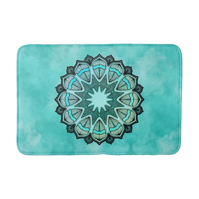 Tapis De Bain Matelas de bain turquoise Mandala (Devant)