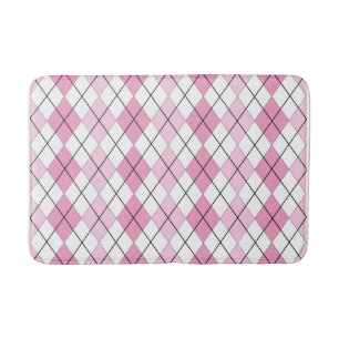 Tapis De Bain Matelas de Jacquard rose et blanc