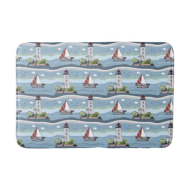 Tapis De Bain Matelas Motif à voile (Devant)