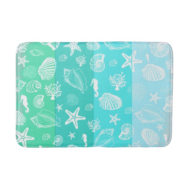 Tapis De Bain Matelas motif océan Turquoise (Devant)