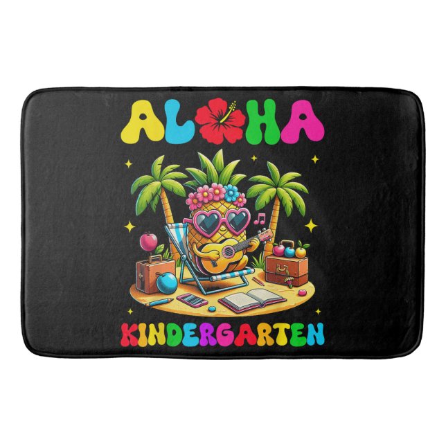 Tapis De Bain Maternelle Aloha Ananas Hawaï Rentree Scolaire (Devant)