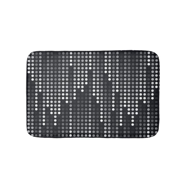 Tapis De Bain Matrice de pois gris blanc noir (Devant)