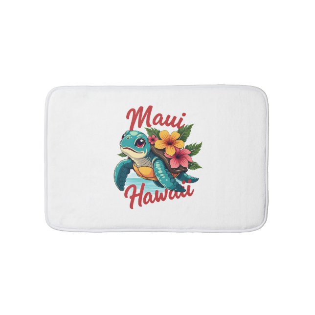Tapis De Bain Maui Hawaii T Chemise Fille Femmes Enfants Tortue  (Devant)