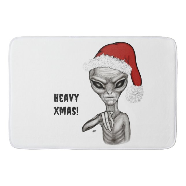 Tapis De Bain Mauvais Alien, Lourds Noël ! (Devant)