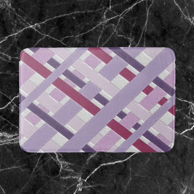 Tapis De Bain Mauve texturé moderne rayé (Créateur téléchargé)