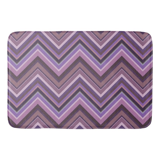Tapis De Bain Mauve zigzag stripes (Devant)