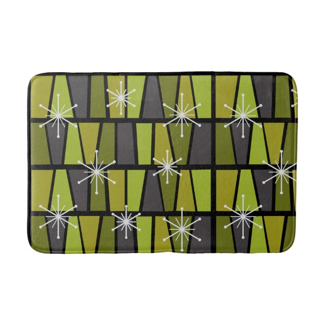 Tapis De Bain MCM géométrique Vert olive Abstrait (Devant)