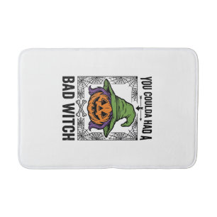 Tapis De Bain Méchante Sorcière Drôle de Citrouille d'Halloween 