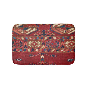 Tapis De Bain Médaillé des étoiles bleues de la bande rouge d
