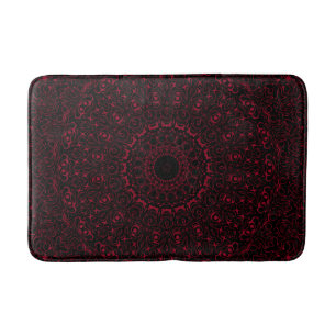 Tapis De Bain Médaillon de kaléidoscope de mandala bourguignonne