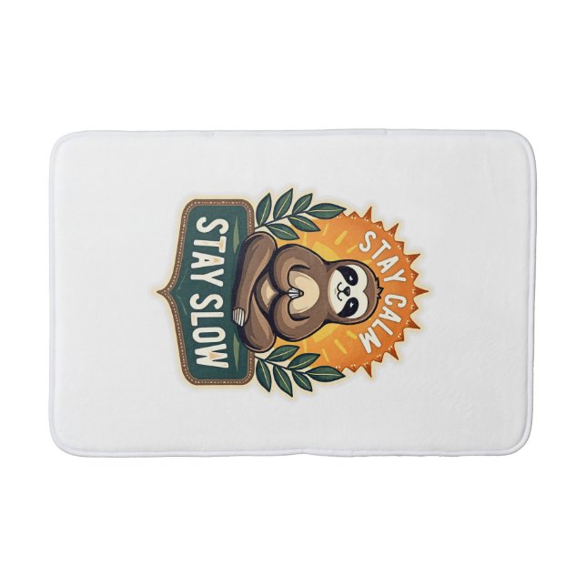 Tapis De Bain Meditating Sloth Vintage Relaxed Mind T-Shirt 2 (Devant)