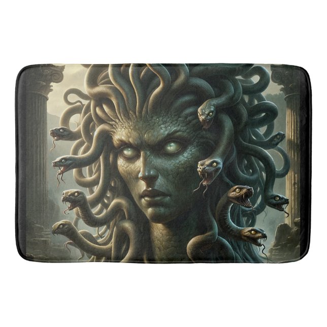 Tapis De Bain Méduse Regard de la Mort Tête de Serpents (Devant)